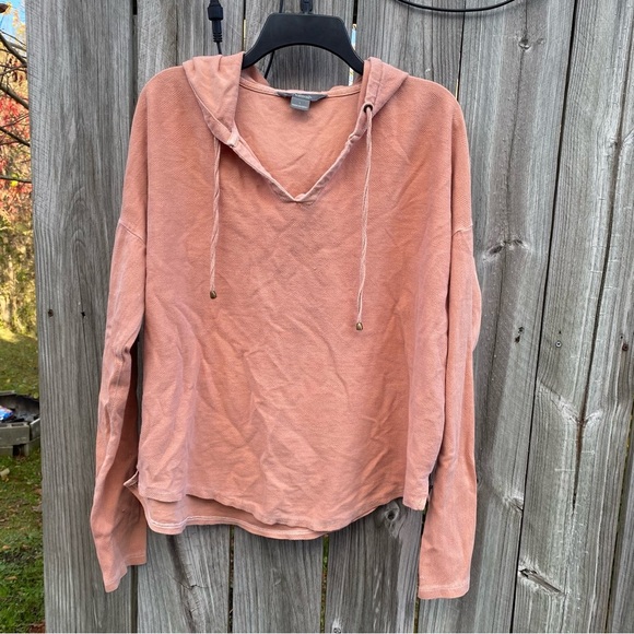 Natural Reflection Burnt Orange Textured Hoodie Women's Large - Picture 3 of 6